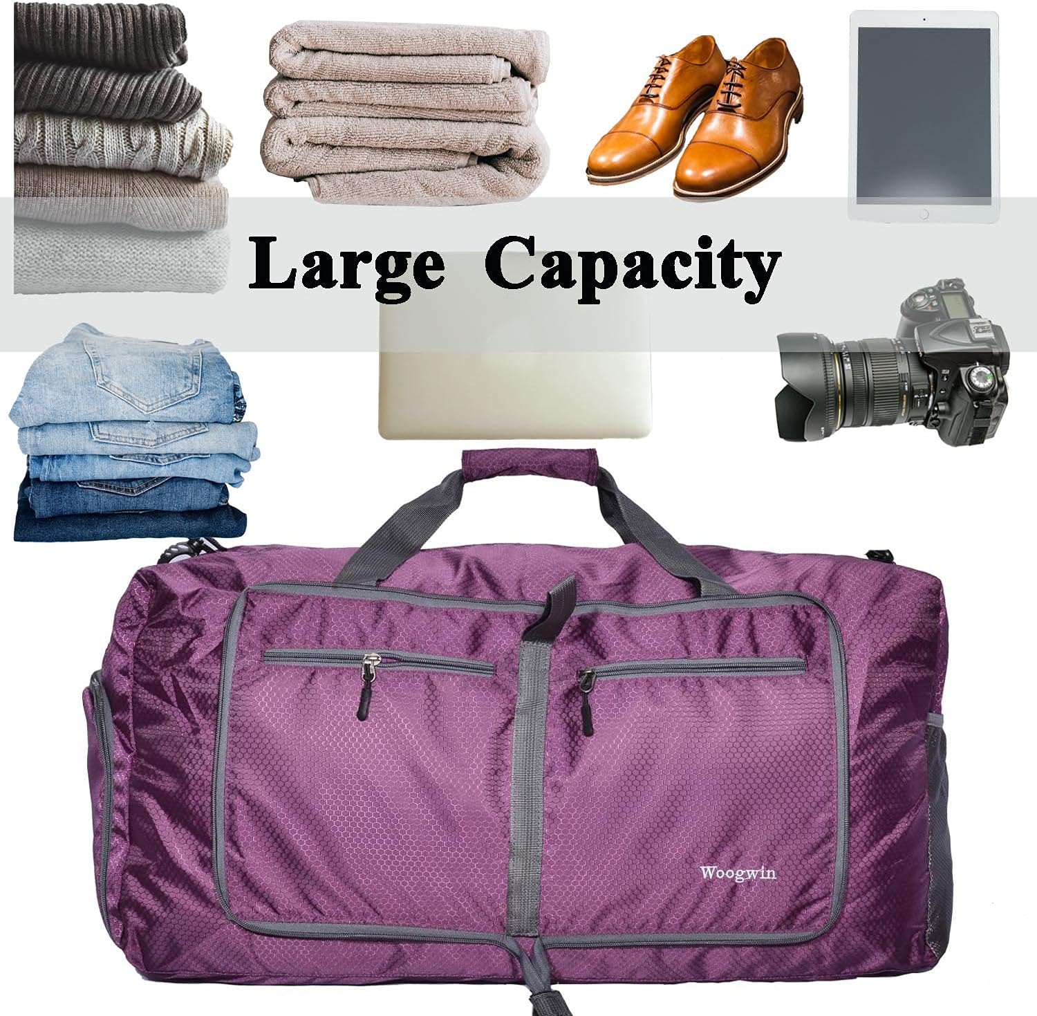 Travel Duffel Bag Large Foldable Waterproof Overnight Bag for Beach Swim Bags Pool Sports Gym - Image 6